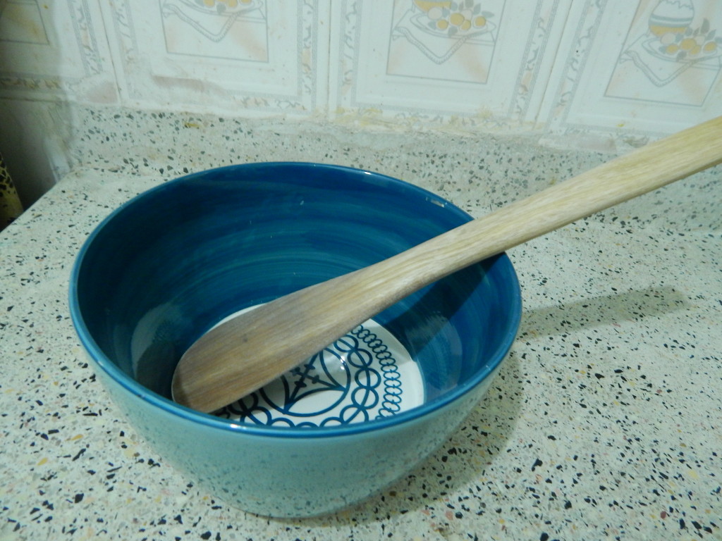 bowl and wooden spoon